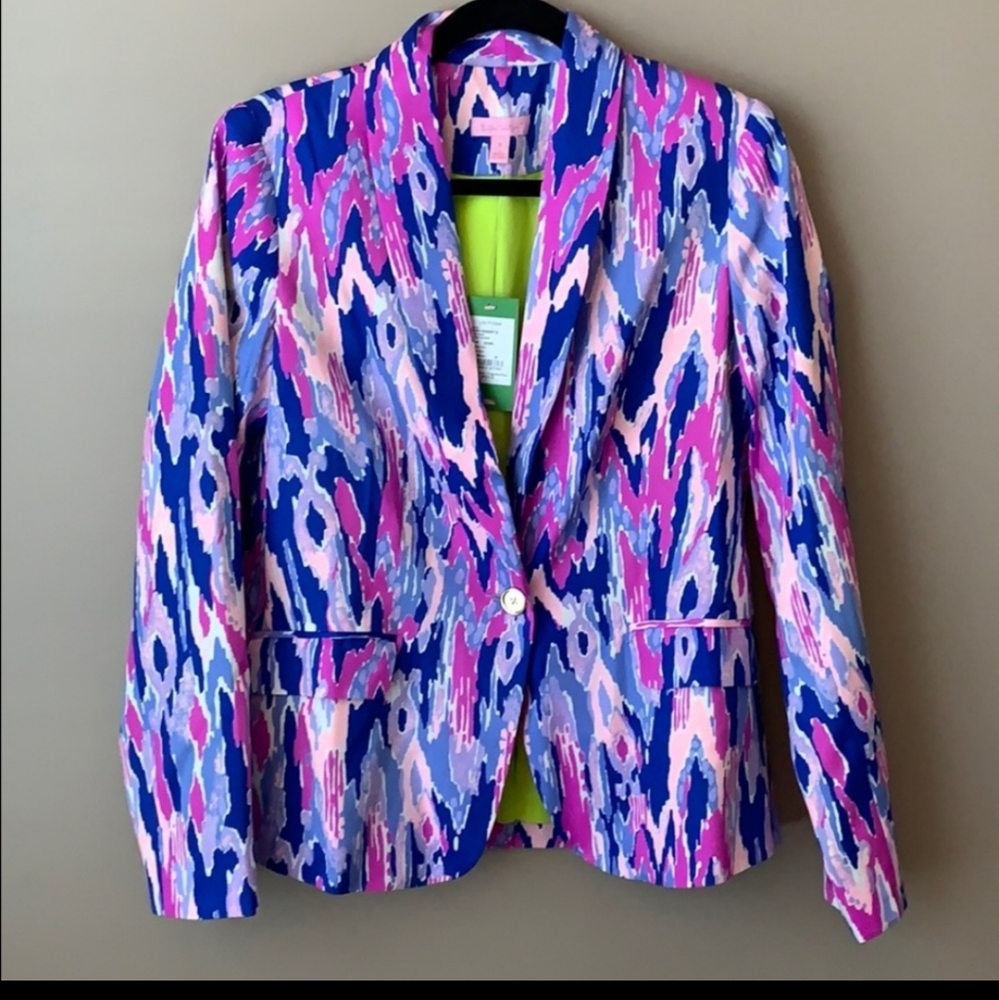 New Lilly Pulizer Saffron Blazer  8 multicolored